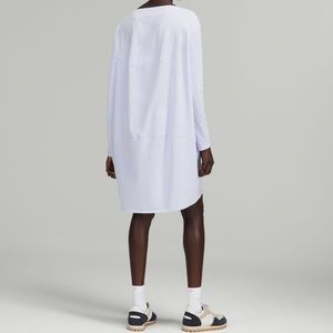 NEW Lululemon back in action long sleeve blue pastel Dress size 8